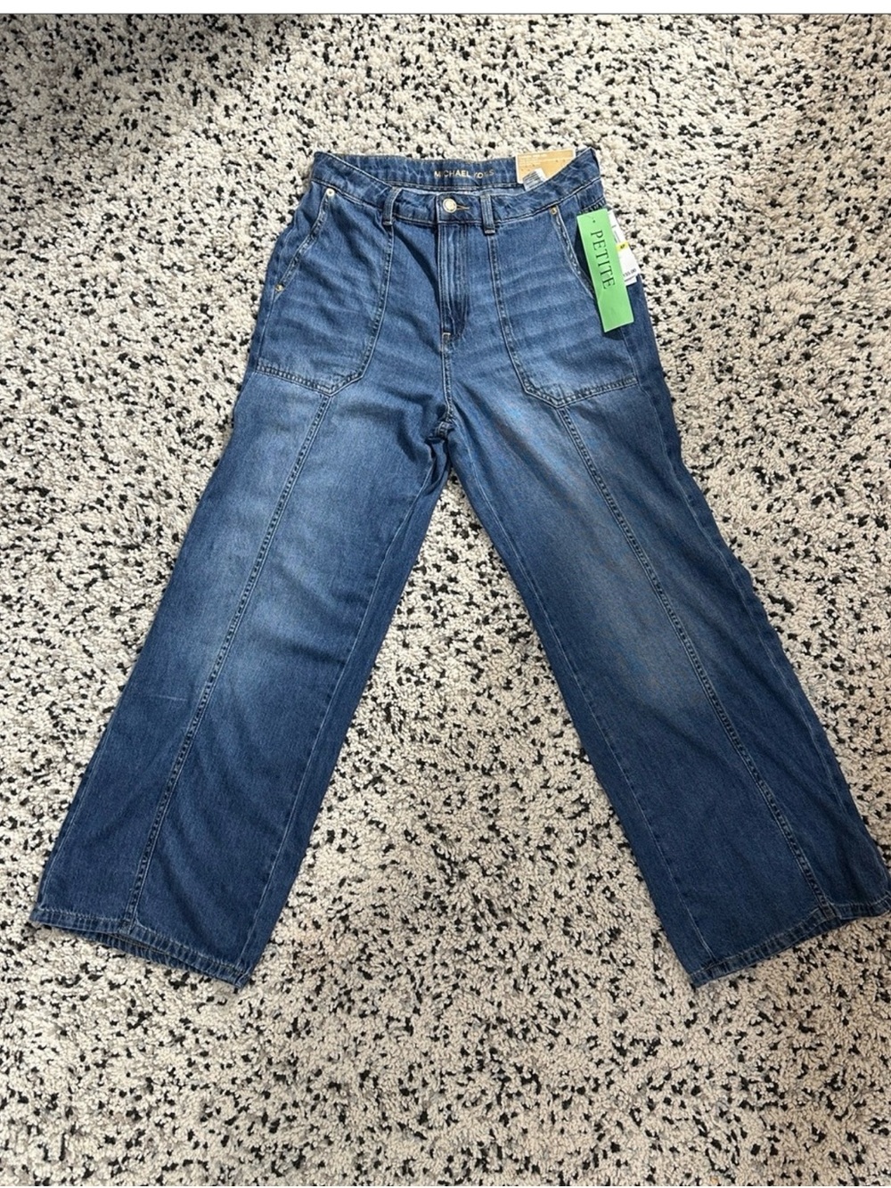 Michael Kors Medium Blue High-Rise Wide Leg Jeans - Picture 13 of 13